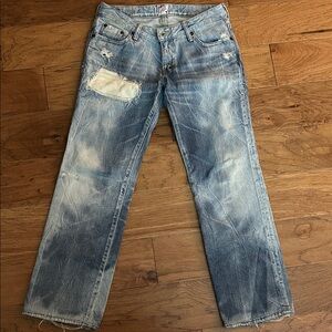 PRPS Light Blue Distressed Straight Jeans